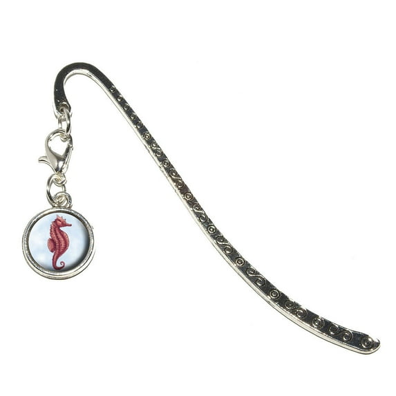 Seahorse - Sea Horse Metal Bookmark with Charm