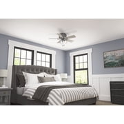 Hunter Fan 42 Crest field Matte Silver Low Profile Ceiling Fan with LED Light and Pull Chain