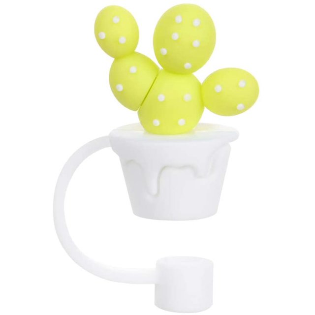 Silicone Straw Plug Drinking Dust Cap Cute Splash Proof Straw Tips Reusable Cartoon Plugs Cover Cup Accessories (Cactus 8)
