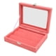 thumbnail image 2 of Vitrina de alfiler con tapa de vidrio transparente a prueba de polvo, caja de almacenamiento con hebilla de bloqueo para broche, colección de joyas, color rosa pequeño, 2 of 5