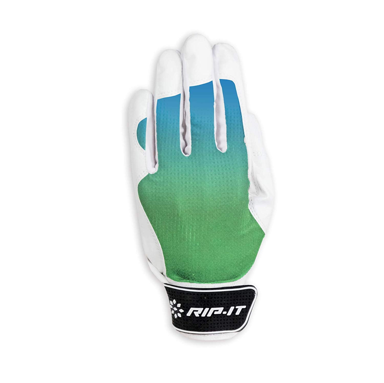 RIP-IT Girls Blister Control Softball Batting Gloves, Aqua Lime Ombre, Small
