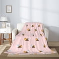 thumbnail image 2 of Throw Blanket for Couch Sofa and Bed, bee pink checkered cute Super Soft Plush Throw Blanket, Fuzzy Cuteness Comfy Warm Washable Flannel Blanket & Throws for All Season 40"x30", 2 of 5