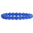 thumbnail image 2 of Natural Blue Agate 10mm Round Shape Smooth Cut Beads Stretchable Bracelet for Men & Women., 2 of 2