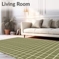 thumbnail image 2 of ODIKA 4'x6' Machine Washable Non-Slip Area Rug, Country Windowpane Check with Rustic Grid High Traffic Rug, Green, 612271, 2 of 7
