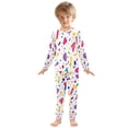 thumbnail image 6 of FORMRS Long Sleeve Top and Pants Pajama Set for Niños 2-Piece Sleepwear, Sizes 18M-8Y, Retro Round, 6 of 6