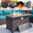 thumbnail image 3 of Gotland 15 Pieces Outdoor Patio Furniture Set with Propane Fire Pit Table Outdoor Sectional Sofa, 3 of 7