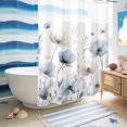 thumbnail image 5 of No Hook Shower Curtain, Blue Beige Spring Floral Shower Curtains for Bathroom with See Through Top Window, Summer Botanical Watercolor Waterproof & Washable Bath Curtain Stall 48"x72", 5 of 9