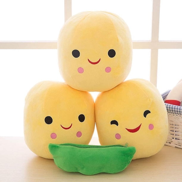 Peluche De Guisantes – Vaina Con 3 Guisantes De Felpa, Cojín Suave Y Decorativo Para Casa O Regalo