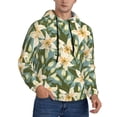 thumbnail image 2 of Wukai Lilies Flowers Print Men Hoodies Fleece Sweatshirts Long Sleeve Sweaters Pullover Fall Outfits Winter Clothes-XX-Large, 2 of 7