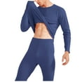 thumbnail image 4 of Wlynlyn Thermal Underwear for Mens Casual Fleece Lined Long Sleeve Tops Bottoms Stretch Soft Base Layer Long Johns 2 Piece Sets, 4 of 7