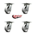 thumbnail image 2 of 5 Inch Heavy Duty V Groove Semi Steel Caster Set with Roller Bearings Set of 4, 2 of 2