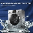 thumbnail image 4 of 15" Round Patio Chair Cushions Set of 4 Navy Blue Outdoor Seat Cushions with Ties Removable Washable Cover 2.8" Thick Foam, 4 of 12