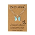thumbnail image 4 of Meidiya 2Pcs/Set Friendship Couple Butterfly Necklaces Bright Luster Adjustable Extension Chain Best Friend BFF Sister Butterfly Pendant Necklace, 4 of 4