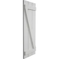 thumbnail image 3 of Ekena Millwork 16 1/2"W x 82"H Rustic Three Board Joined Board-n-Batten Smooth Faux Wood Shutters w/Z-Board (Per Pair), Primed Tan, 3 of 10