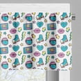 thumbnail image 5 of Ambesonne 90s Valance & Curtain, Cassettes Stars Heart Lightning, 55"x30", Aqua Pale Purple and Blue, 5 of 7