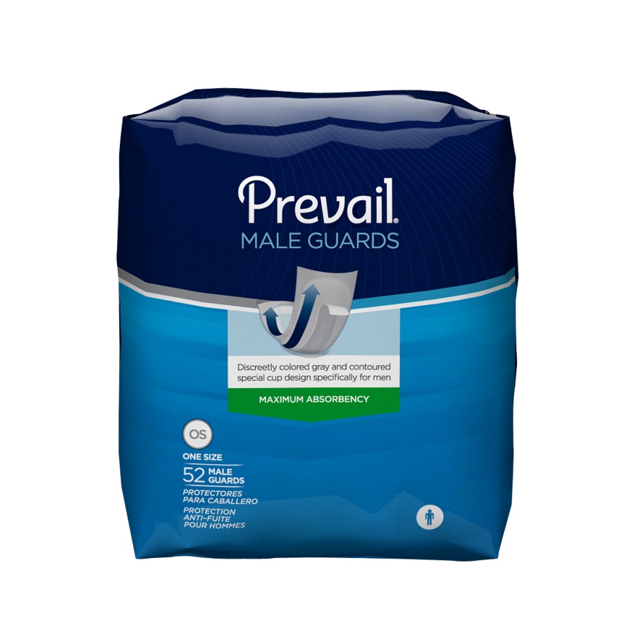 Prevail Male Guards with Adhesive Strip 13'' Length, 208 Count, 8 Pack