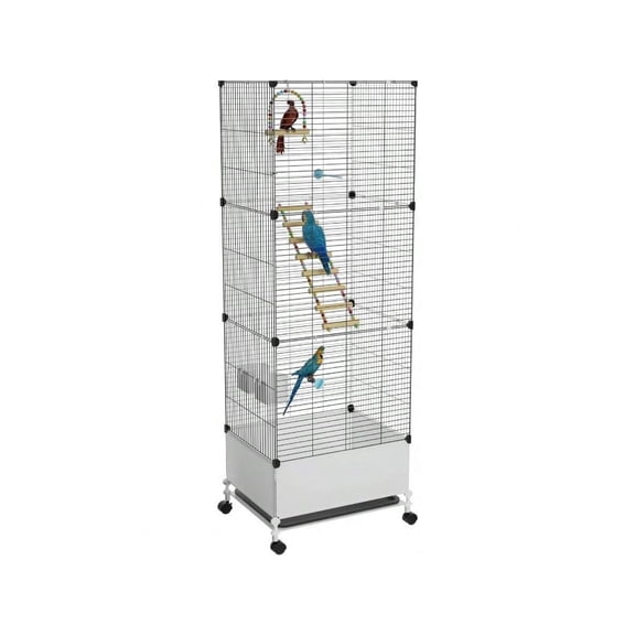 Extra Large Bird Cage Black Parakeet Cages With Rolling Stand Wheels Wide Birdcage For Parrots Cockatiels Conure Budgie Canary Finch Lovebird