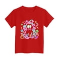thumbnail image 6 of NIEWTR Kids Halloween Pumpkin Ghost Graphic T-Shirt Boys Girls Short Sleeve Soft Cotton Crew Neck Tee 2-6Y Holiday Casual Play Top Multiple Cute Halloween Print Options(9-10 Years), 6 of 7