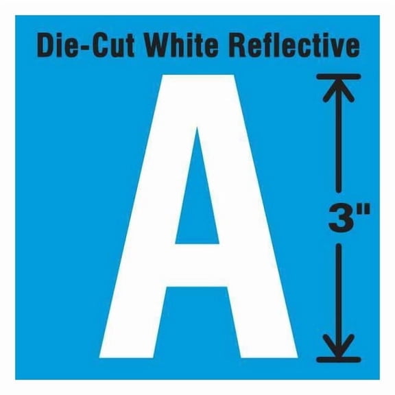 Stranco LetterLabel,Vinyl,3inH,1-3/4inW,PK5 DWR-3-A-5