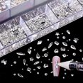 thumbnail image 5 of Promoción de venta de caja de 21 rejillas para realzar las uñas con forma de diamante de fondo plano de vidrio con forma especial de diamante de 21 rejillas, 5 of 5