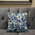 thumbnail image 4 of Flying Floral Paisley Indoor/Outdoor Pillow with Removable Cover in Indigo Purple Gray26x26, 4 of 4