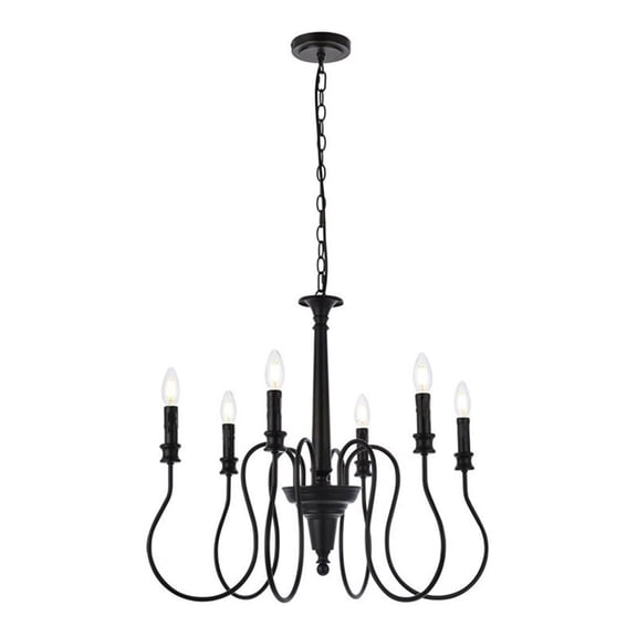 Flynx 6 lights pendant in black