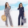 thumbnail image 5 of IMAN Luxury Resort Palazzo Ikat Print and Solid Pant Duo ~ 2X (Average), 5 of 6