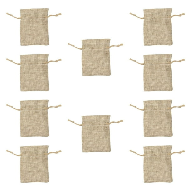 10 bolsas de arpillera con cordón, bolsas de arpillera para guardar joyas, envolver regalos y golosinas, hacer tú mismo, regalos de Navidad y fiestas 13cm x 18cm