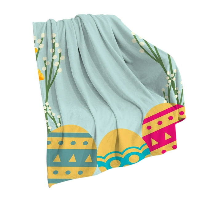 Easter Blanket Easter Eggs Blanket Flannel Digital Printed Conditioning Blanket Nap Blanket
