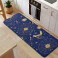 thumbnail image 5 of Blue Gold Sun Moon Star Pattern Kitchen Rug Mat,Kitchen Runner Rugs Non Skid Washable,Decorative Kitchen Floor Mats for Kitchen,Sink,Laundry,17"x47.2", 5 of 7