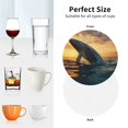 thumbnail image 7 of Bingfone Vintage Sunset Ocean Whale Leather Drinks Coasters with Set of 6,Suitable for Home Kitchen,Coffee Cup Coasters Home Gift, 7 of 7