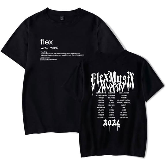 Osamason Flex Tour 2024 Merch Short Sleeve T-shirt Unisex Fashion Crew Neck Top