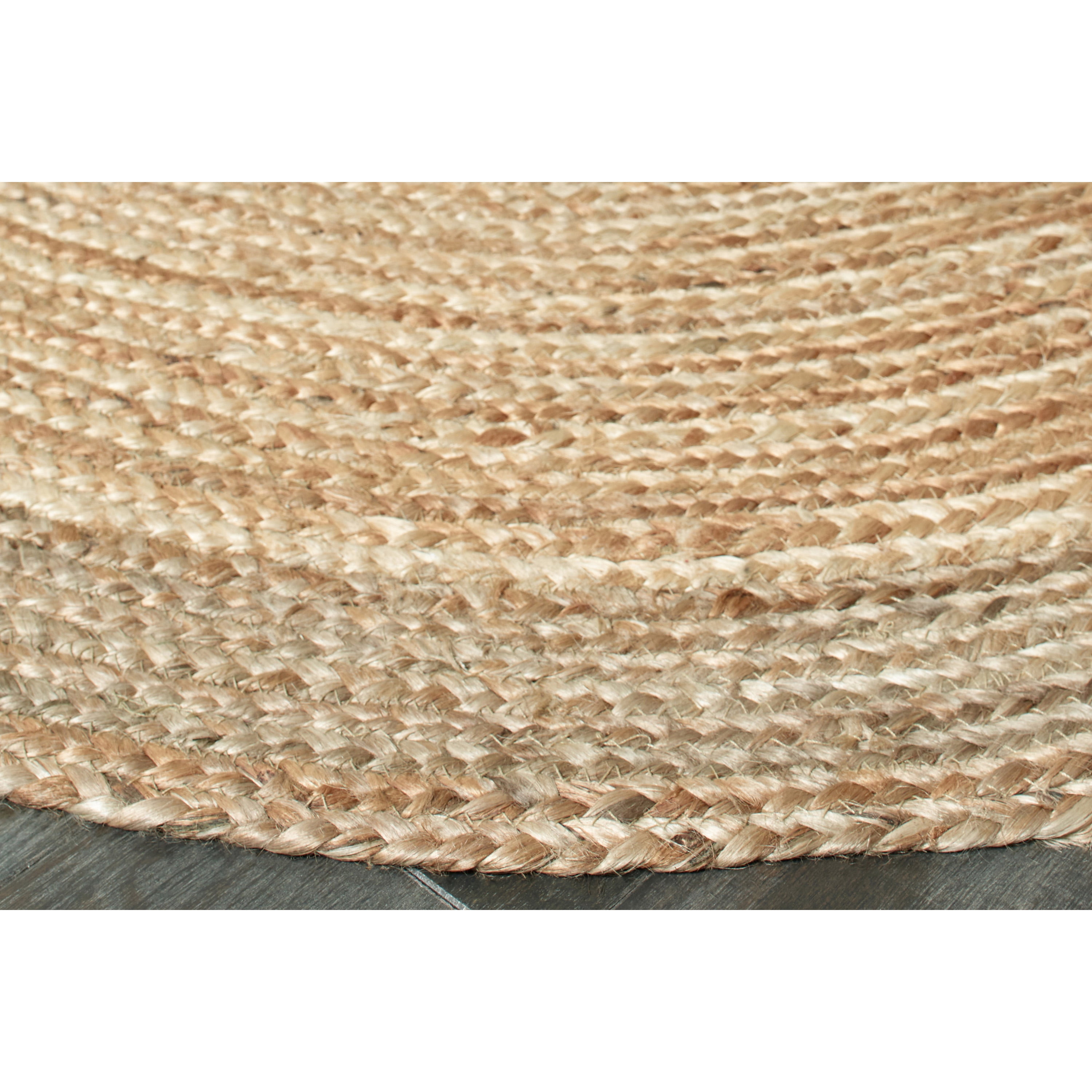 Ox Bay Cora 5' x 7' Natural/Gray Braided Jute Oval Indoor Area Rug
