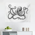 thumbnail image 1 of Octopus Tapestry, Monochrome Cartoon Illustration of a Sea Animal with Spots Art Print, Fabric Wall Hanging Decor for Bedroom Living Room Dorm, 2 Sizes, White and Charcoal Grey, by Ambesonne, 1 of 1