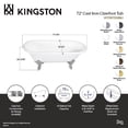 thumbnail image 4 of Aqua Eden VCTDE7232NL7 72-Inch Cast Iron Oval Double Ended Clawfoot Tub (No Faucet Drillings) in White/Brushed Brass, 4 of 5