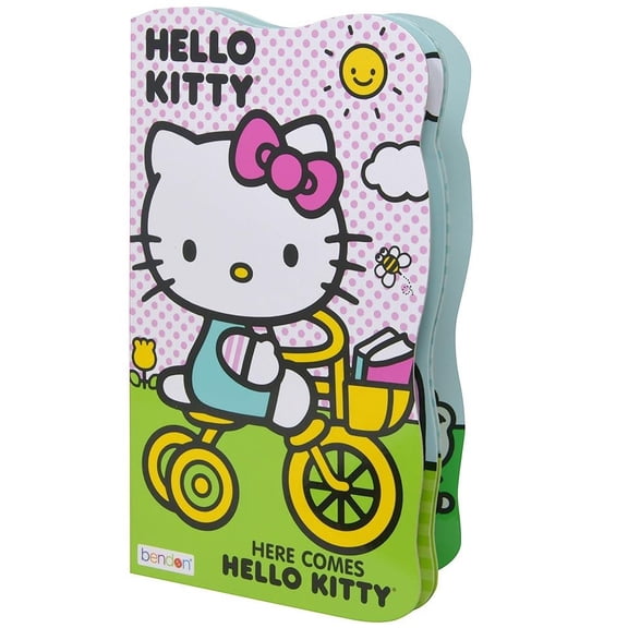 Libro de cartón con forma de Hello Kitty con forma de Bendon, viene de 4 x 4 x 4 pulgadas