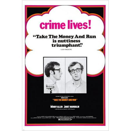 Woody Allen Take The Money And Run Movie Poster Nutty Crime Drama (Best Woody Allen Lines)