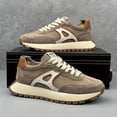 thumbnail image 6 of TE-Men's Chunky Platform Sneakers - with Beige/Brown/White/Black Color Options, Korean Streetwear Style, Thick-Soled Lace-Up/Slip-On Low-Top Shoes  Cushioned Rubber Sole & -Season Traction for Skat+S, 6 of 9