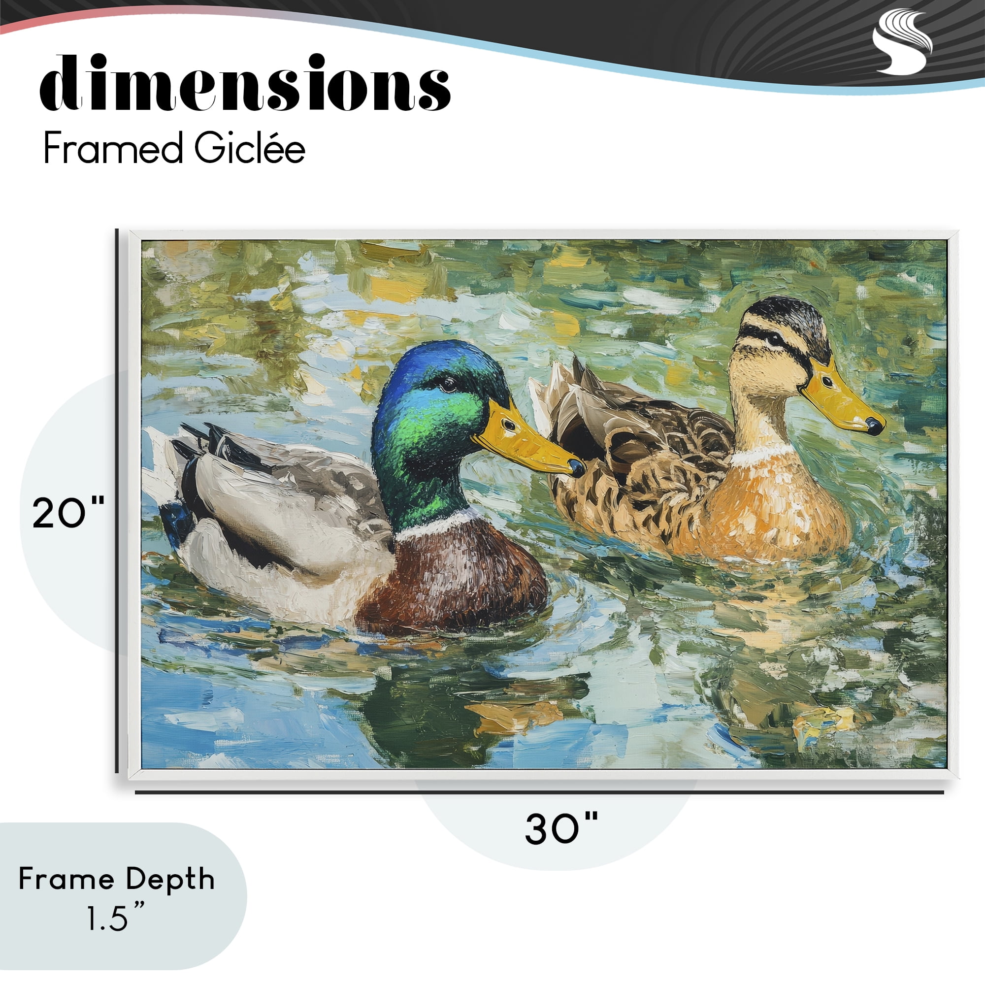 Stupell Industries Ducks Out For A Swim White Framed Giclee Art, design by Petal Prints Design