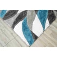 thumbnail image 4 of 4D Shaggy Rug Hand Carved Plush Thick Modern Contemporary Abstract For Living Room Bedroom 6994 (5'2"x7'5",Turquoise), 4 of 8