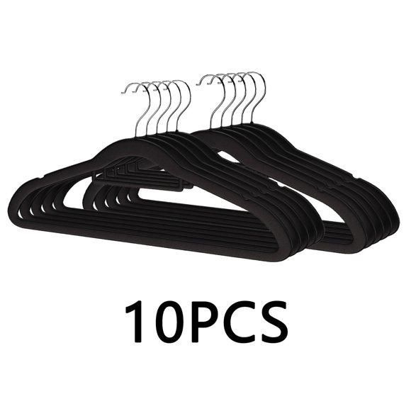 Riforla 10 Pack Velvet Coated Hangers Home Non Slip Shoulder Friendly Mark Clothing Organizer for Garment Care Hooks