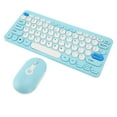 thumbnail image 3 of Juego de teclado inalámbrico y ratón, teclas redondas delgadas y elegantes, combinación de ratón y teclado ergonómico silencioso de 2,4G para ordenador de sobremesa, color azul, 3 of 5