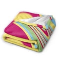 thumbnail image 2 of DouZhe Ultra-Soft Micro Fleece Lightweight Flannel Bed Blanket, Pink Yellow Swirling Print Cozy Warm Throw Blankets, 80"x60", 2 of 7