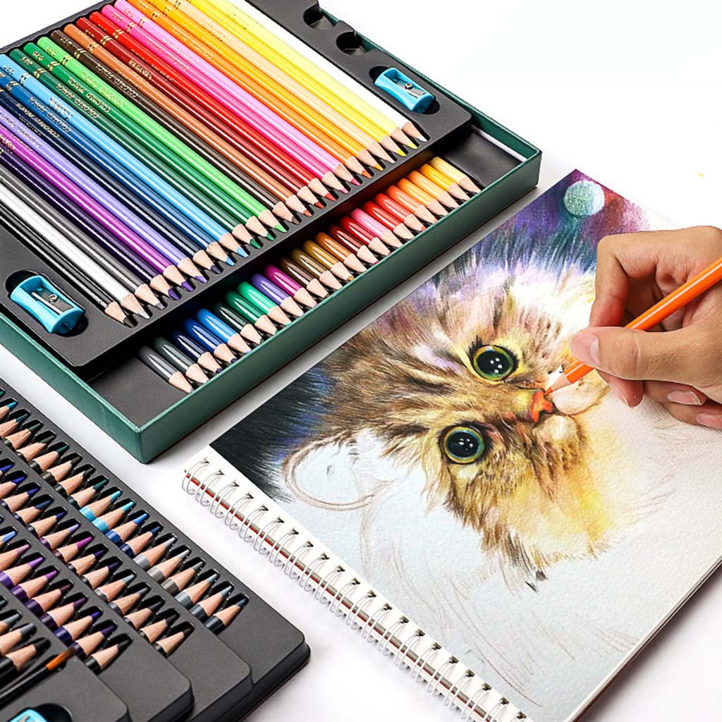 48/72/120/150/200 Colors Oily Colored Pencils Lead Paint Brush Pencil Kit for Adult Coloring Books Doodling Sketching