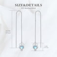 thumbnail image 4 of 925 Sterling Silver Moonstone Long Chain Earrings Hummingbird/Cat/Clover with June Birthstone Threader Earrings for Women, 4 of 10