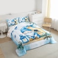 thumbnail image 3 of Manfei Merry Christmas Full Size Comforter Sets,Cute Blue Gnome Bedding Comforter Set,Rustic Xmas Flower Bedding Sets For Girls Teens,Microfiber Bedroom Decor Reversible,3pcs, 3 of 8