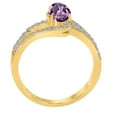 thumbnail image 3 of Mauli Jewels Rings for Women 1.35 Carat Amethyst and Diamond Wedding Engagement Ring Prong-Setting 10k Solid Rose, White & Yellow Gold, 3 of 4