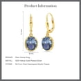 thumbnail image 5 of Gem Stone King 18K Yellow Gold Plated Silver Cassiopeia Mystic Topaz Leverback Dangle Earrings for Women (4.00 Cttw, Gemstone Birthstone, Oval 9X7MM), 5 of 5