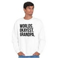 thumbnail image 3 of Worlds Okayest Grandpa Funny Men's Big & Tall Crewneck Sweatshirt Brisco Brands 4X, 3 of 5