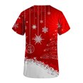 thumbnail image 3 of Midsumdr Womens Scrub Tops Christmas Short Sleeve V-neck Tops Snow Printed Working Uniform Blouse Tops with Pockets, 3 of 4